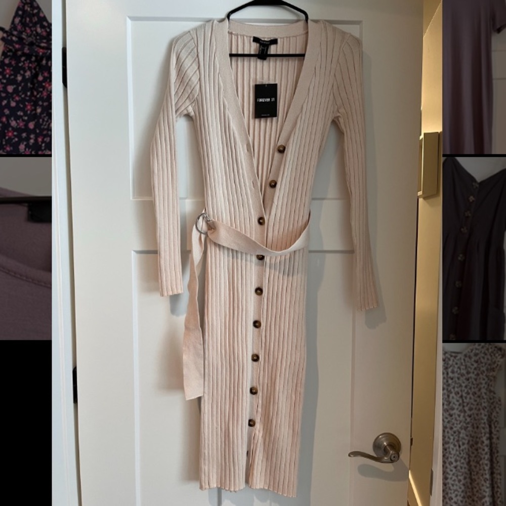 Cream sweater dress